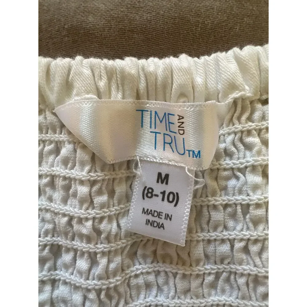 *Time and True White Sundress Size M (8-10) Pockets - Picture 3 of 5